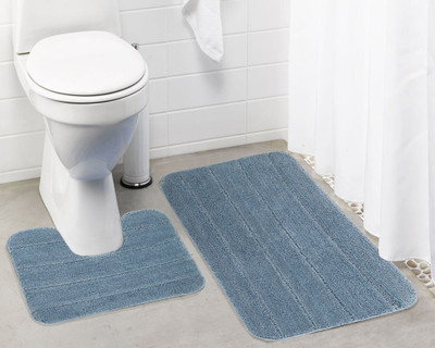 

Lushomes Microfiber Bath Mat Anti Rubber Coated(Silver