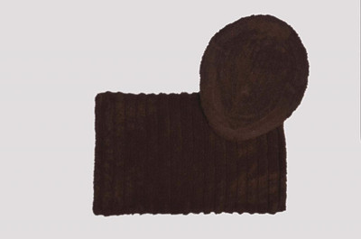 

Avira Home Cotton Bath Mat Oustanding Value Ribbed Bathmat & Toilet Lid Cover(Brown