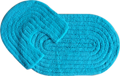 

Krishna Carpets Cotton Bath Mat KC-302(Blue
