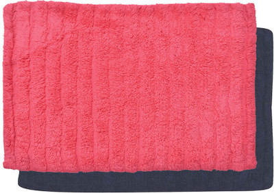 

Avira Home Cotton Bath Mat Outstanding Value Ribbed Mat- Set Of 2(Dark Blue, Pink