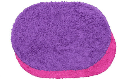 

Avira Home Cotton Bath Mat Great Value Oval Mat- Set Of 2(Pink, Purple