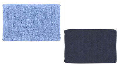 

Avira Home Cotton Bath Mat Outstanding Value Ribbed Mat- Set Of 2(Dark Blue, Sky Blue