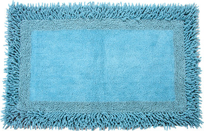 Homefurry Cotton Bath Mat Furry Style(Blue
