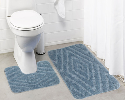 

Lushomes Microfiber Bath Mat Anti Rubber Coated(Silver