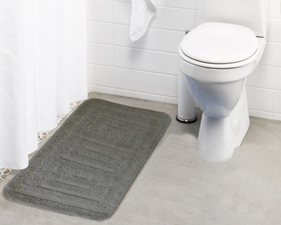 Lushomes Polyester Bathroom Mat(Grey, Medium)