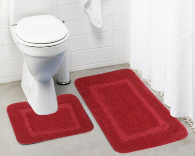 

Lushomes Microfiber Bath Mat Anti Rubber Coated(Red