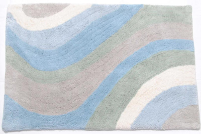 

Avira Home Cotton Bath Mat Waves Bathmat(Blue, Green