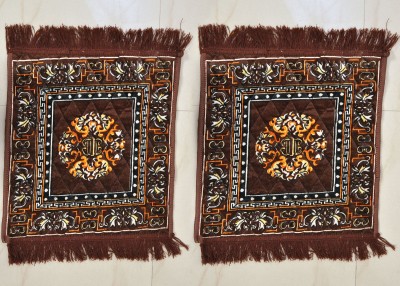 PURAV light Cotton Prayer Mat(Brown, Medium, Pack of 2)