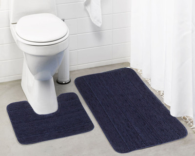 

Lushomes Microfiber Bath Mat Anti Rubber Coated(Blue