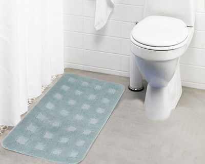 Lushomes Microfiber Bath Mat Anti Rubber Coated(Green