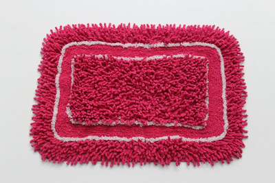 

MY HOUSE Cotton Bathroom Mat(Pink, Small)