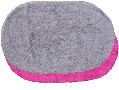 

Avira Home Cotton Bath Mat Great Value Oval Mat- Set Of 2(Pink, Gray, Gray;pink