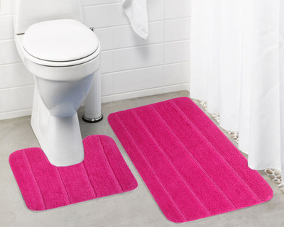 

Lushomes Microfiber Bath Mat Anti Rubber Coated(Pink