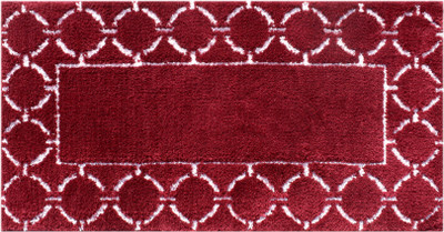 

Riva Carpets Microfiber Bath Mat Octagen Border(Maroon