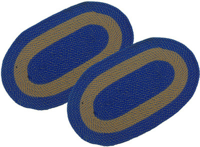 Furnishing Zone Cotton Door Mat(Blue, Medium)