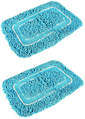 

Decor World Cotton Bathroom Mat(Blue