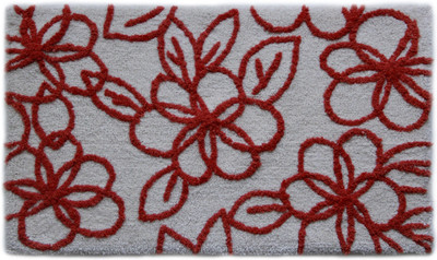 

Paramorasi Cotton Bath Mat Bell Flower(Ox Blood, White