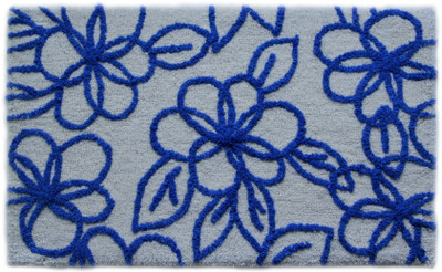 

Paramorasi Cotton Bath Mat Bell Flower Blue(Blue /White