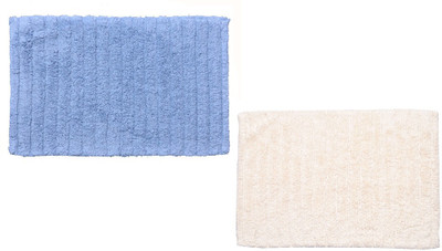 

Avira Home Cotton Bath Mat Outstanding Value Ribbed Mat- Set Of 2(Cream, Sky Blue