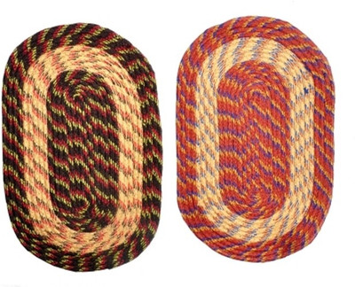 Attractive Homes Polyester Door Mat(Multicolor, Medium, Pack of 2)