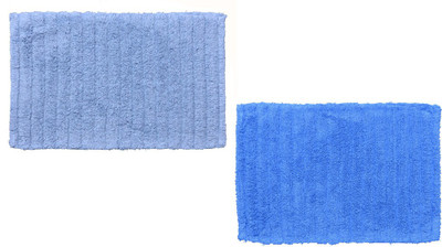 

Avira Home Cotton Bath Mat Outstanding Value Ribbed Mat- Set Of 2(Royal Blue, Sky Blue