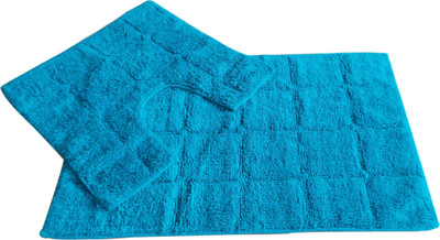

Krishna Carpets Cotton Bath Mat KC-309(Blue