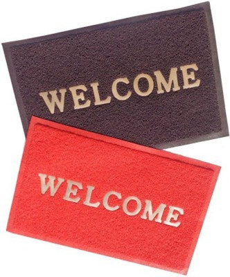 

Attractive Homes PVC (Polyvinyl Chloride) Door Mat(Red, Brown, Brown;red