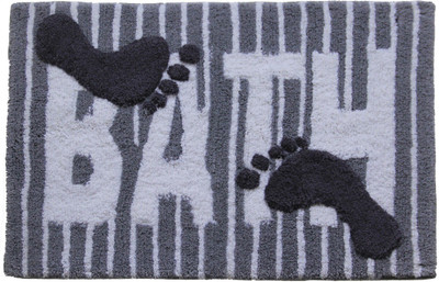 

Paramorasi Cotton Bathroom Mat(Grey, Medium)