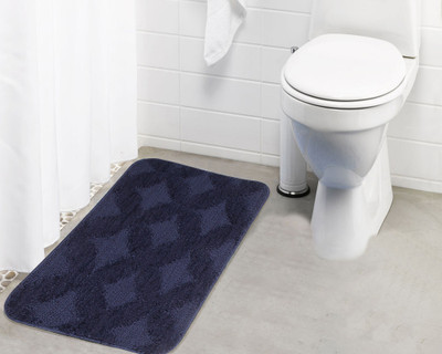 

Lushomes Microfiber Bath Mat Anti Rubber Coated(Blue