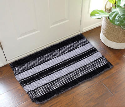 

The Home Ingredients Polyester Door Mat(Black, Grey