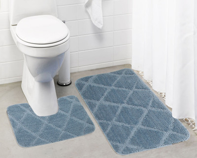 

Lushomes Microfiber Bath Mat Anti Rubber Coated(Silver