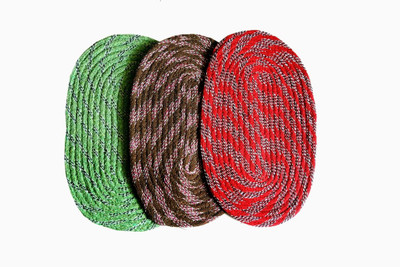 

India Furnish Cotton Door Mat India Furnish Cotton Designer Oval Footmat - Set of 3 (13" x 21")(Multicolor