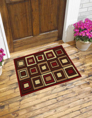 

Carpet House Vishali Nylon Door Mat(Maroon, Brown, Medium), Brown;maroon