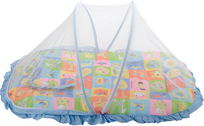 

MeeMee Printed Mattress Set With Mosquito Net & Pillow(Blue)