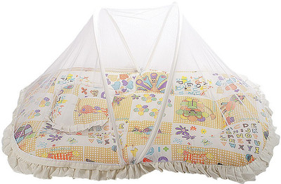 

MeeMee Printed Mattress Set With Mosquito Net & Pillow(White)