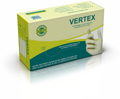 

Vertex Premium Disposable Latex Medical 100 Pcs large Rubber Examination Gloves(Pack of 100)