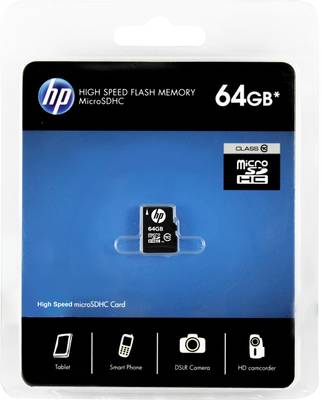 HP 64 GB MicroSDHC Class 10 90 MB/s  Memory Card