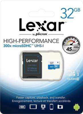 Lexar High Perfomance Mobile Solution (300x) 32 GB MicroSDHC Class 10 45 MB/s  Memory Card