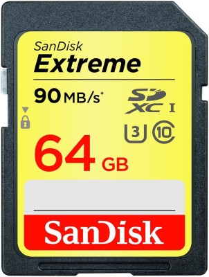 SanDisk Extreme 64 GB SD Card Class 10 90 MB/s  Memory Card