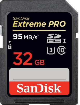 SanDisk Extreme Pro 32 GB SDHC Class 10 95 MB/s Memory Card(With Adapter)