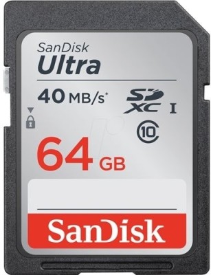 SanDisk Ultra 64 GB SDXC Class 10 40 MB/s  Memory Card