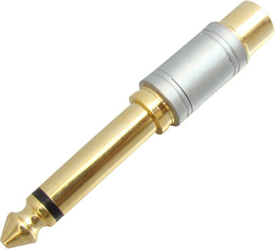 MX TS Mono Jack P 38 to RCA Composite PEARL CHROME PLATED Adaptor
