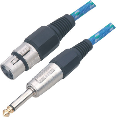 MX MX XLR FEMALE 3 PIN MIC TO P 38 MONO JACK CABLE TIP GOLD PLATED 5 mtrs Cable Black, Blue