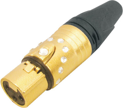 

MX XLR 3 PIN MICROPHONE FEMALE WITH SWAROVSKI CRYSTALS FULL GOLD PLATED Connector(Gold, Black, Crystals)