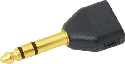 

MX TRS stero JAck 6.3MM to 2X 3.5MM Stereo AUX Adaptor Adaptor(Gold, Black)