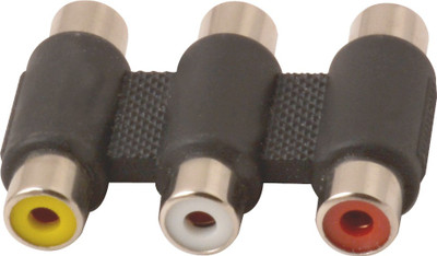 

Prodx 3rca female to 3rca female audio video jack pack of 2pes Connector(Black)