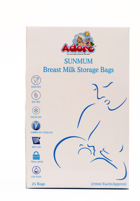 

Adore SUNMUM Breast Milk Storage Bags- 25pc(Pack of 25, White)