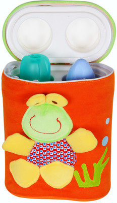 

Ole Baby 3D Pop Out Plush Soft Toy Double Portable Infant Feeding Milk Food Bottle Thermal Warmer Holder (Upto 250ml each)(Pack of 1, Green, Orange)