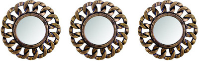 

Hosley Antique Bronze Plastic Decorative Wall Mirror (Set of 3) Decorative Mirror(Round)
