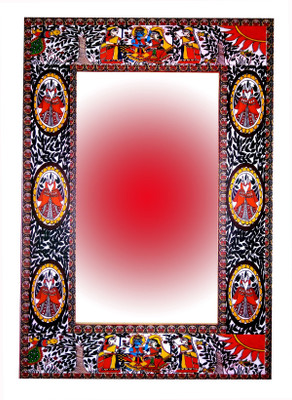 

Akanksha Arts Madhubani Border Decorative Mirror(Rectangular)